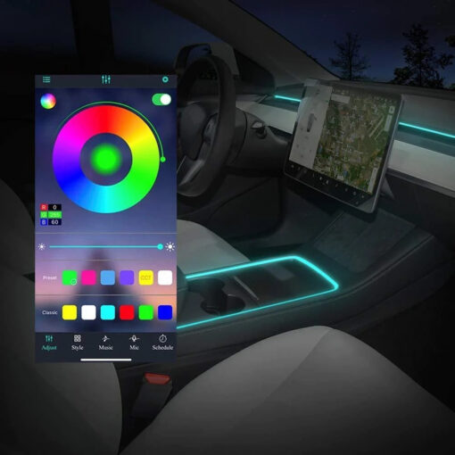 Model 3/Y Interior LED Dashboard + Center Console Light Strip + App Controller for Tesla(2017-2024) - Image 5