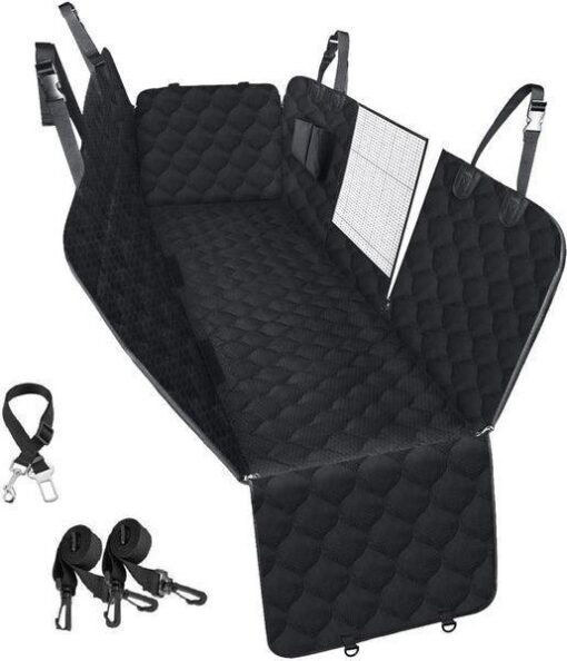 Dog Seat Cover For Pets 100% Waterproof For Tesla Model S3XY - Visible Mesh Window - Image 2