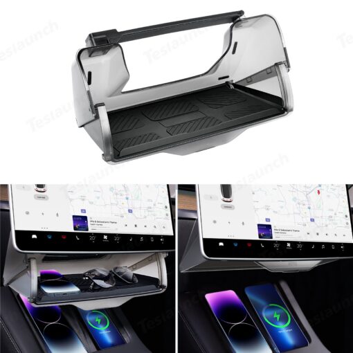 Model 3/Y Hidden Foldable Central Control Screen Lower Storage Box for Tesla - Image 3
