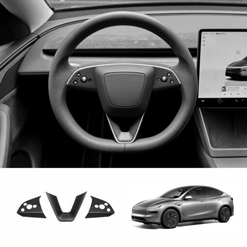 [Real Carbon Fiber] Steering Wheel Trim Cover Kit for Tesla Model Y Juniper 2025+ - Image 12
