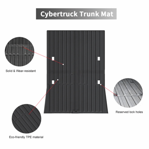 All Weather TPE Floor Mats Cargo Liners Set for Tesla Cybertruck - Image 2