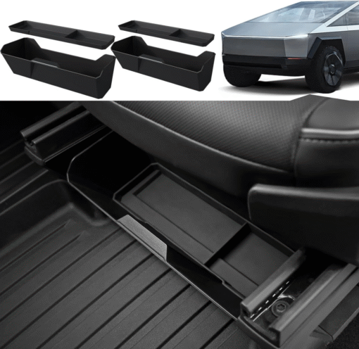 Front Under Seat Storage Box with Silicone Pad for Tesla Cybertruck - Image 9