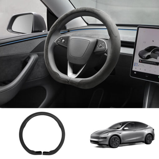 Alcantara Hand Stitch Steering Wheel Cover for Tesla Model 3/Y - Image 26