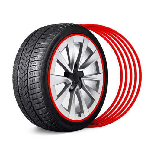 Red Aluminum Alloy Wheel Rim Protector- Fits All Cars - Image 11