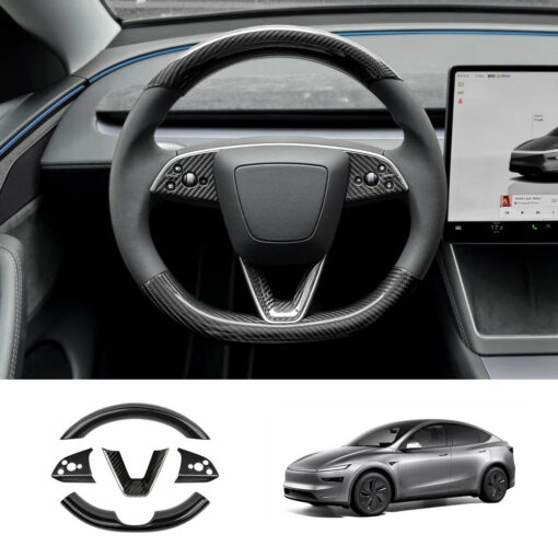 [Real Carbon Fiber] Steering Wheel Trim Cover Kit for Tesla Model Y Juniper 2025+ - Image 13