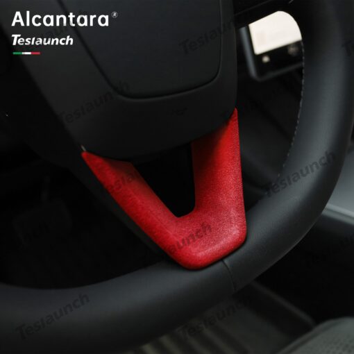 Alcantara Steering Wheel U-shaped Cover for Tesla Model Y Juniper 2025+ - Image 2
