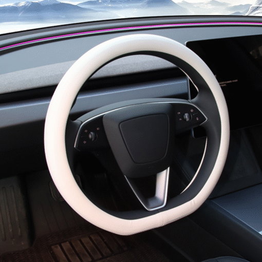 Premium Ventilated Steering Wheel Cover for Tesla Model Y Juniper 2025+ - Image 2