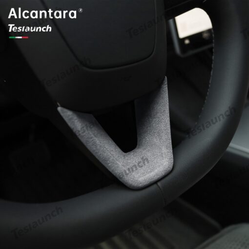 Alcantara Steering Wheel U-shaped Cover for Tesla Model Y Juniper 2025+ - Image 4
