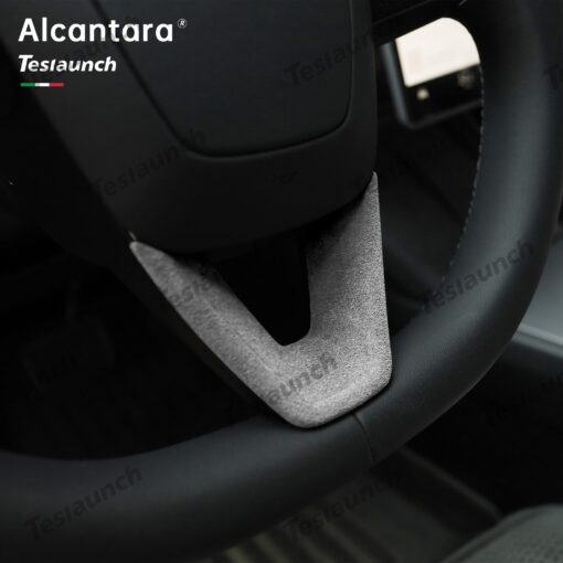 Alcantara Steering Wheel U-shaped Cover for Tesla Model Y Juniper 2025+ - Image 3