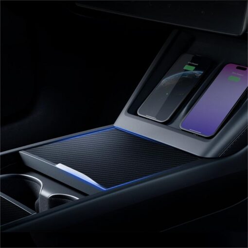 Real Carbon Fiber Center Console Cover for Tesla Model Y Juniper 2025+ - Image 4