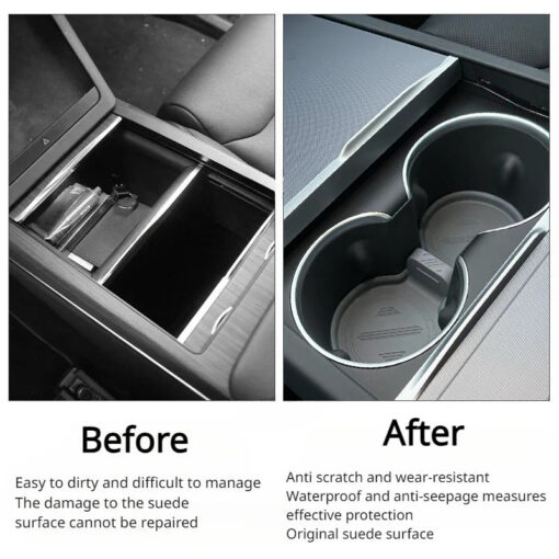 Water Cup Holder Storage Box Console TPE Silicone Holder Cup Holder Insert for Tesla Model Y Juniper 2025+ - Image 8