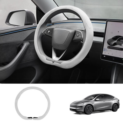 Alcantara Hand Stitch Steering Wheel Cover for Tesla Model 3/Y - Image 27