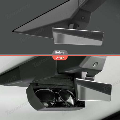 Behind Rearview Mirror Hidden Sunglasses Holder Organizer for Tesla Cybertruck - Image 2