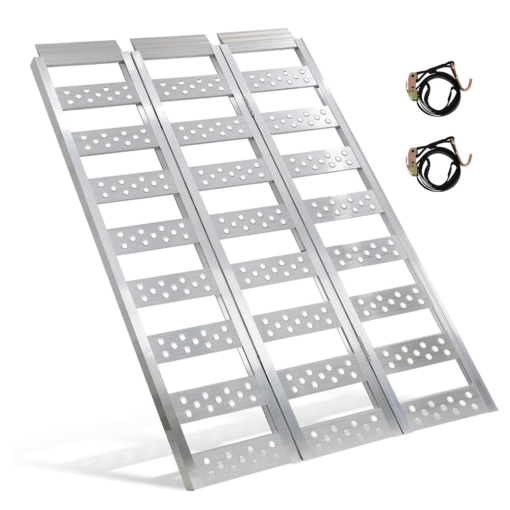 Full-Width Aluminum Tri-Fold Ramps with Load Straps for Cybertruck - Image 8