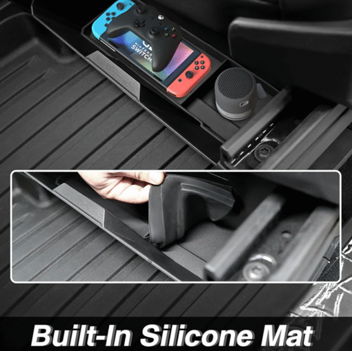Front Under Seat Storage Box with Silicone Pad for Tesla Cybertruck - Image 2