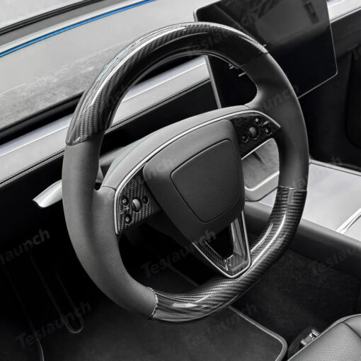 [Real Carbon Fiber] Steering Wheel Trim Cover Kit for Tesla Model Y Juniper 2025+ - Image 7