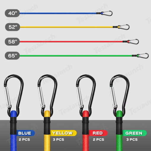 16 pcs Assorted Medium & Long Bungee Cord Straps Kit - Tesla Cybertruck Bed - Image 6