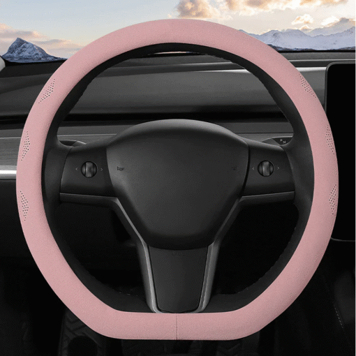 Alcantara Ultra Thin Sweat Absorbing Steering Wheel Cover for Tesla Model 3/Y(not fit for 2024 Model 3 Highland ) - Image 4