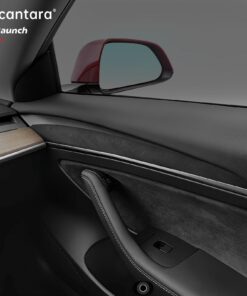 Alcantara Interior Front Door Trim Panel Caps (2 PCS) for Tesla Model 3 (2021-2023) and Model Y 2023-2024