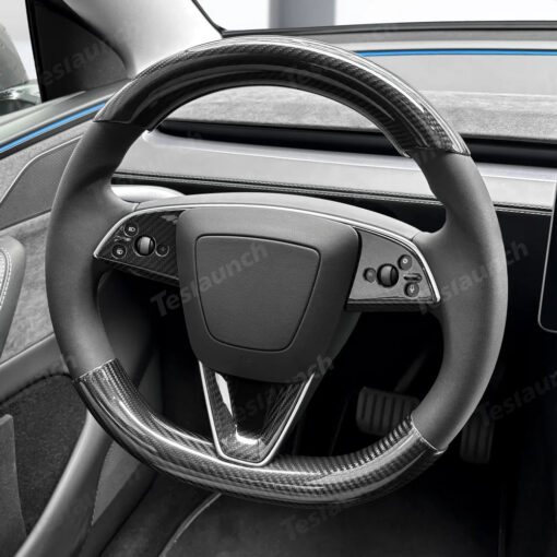 [Real Carbon Fiber] Steering Wheel Trim Cover Kit for Tesla Model Y Juniper 2025+ - Image 8