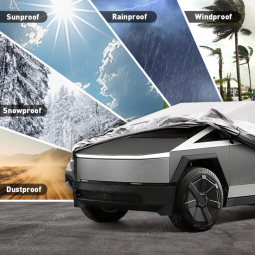 All-Weather Full Cover Outdoor Car Cover for Tesla Cybertruck - Image 6