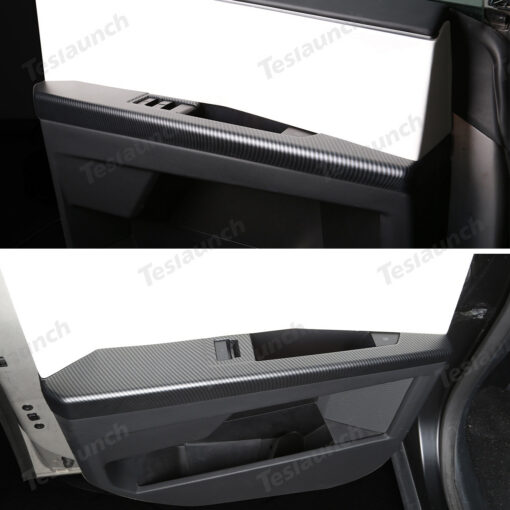 Front & Rear Door Armrest Overlays Covers (Carbon Fiber Pattern ABS) for Cybertruck (4 PCS) - Image 3