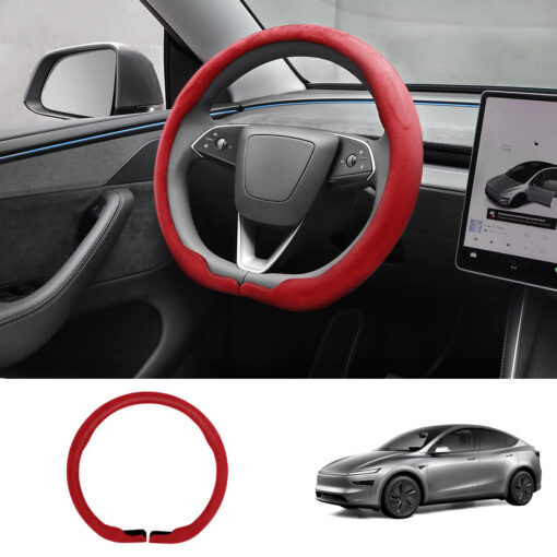 Alcantara Hand Stitch Steering Wheel Cover for Tesla Model 3/Y - Image 28