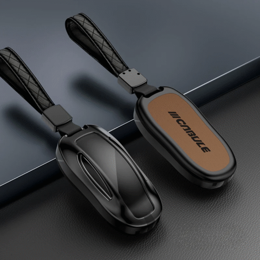 Alloy and Leather Key Fob Cover for Tesla Model 3/Y/S/X - Image 5