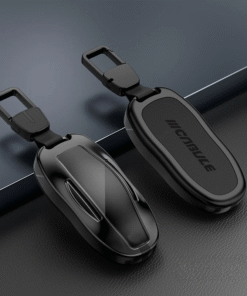 Alloy and Leather Key Fob Cover for Tesla Model 3/Y/S/X