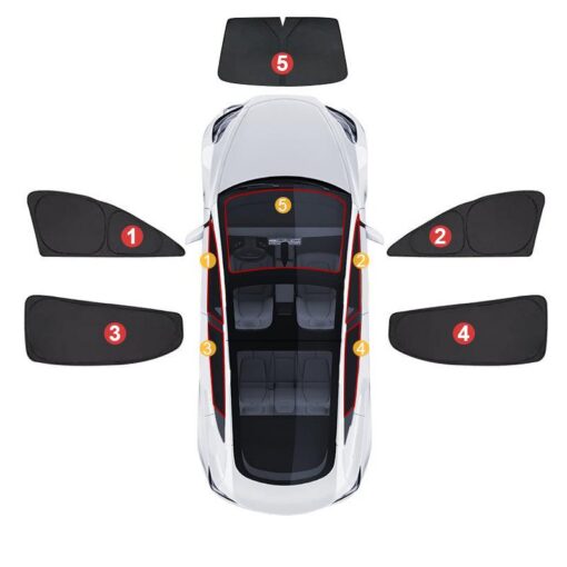 Model Y(2020-2024) Thermal Insulated Windows Sunshades for Tesla/ Privacy Curtains for Tesla Car Sun Visor and Privacy Protector - Image 3