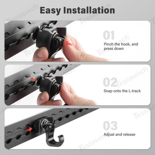 Adjustable L-Track Single Stud Gear Hook for Cybertruck - Image 4