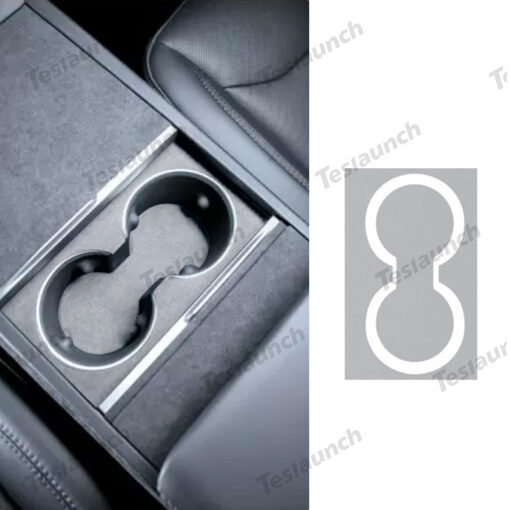 Alcantara Center Console Cup Holder Cover Sticker for Tesla Model Y Juniper 2025+ - Image 6