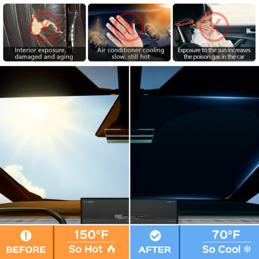 Front Windshield Sunshade Sun Visor for Tesla Cybertruck - Image 4