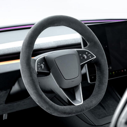 Alcantara Hand Stitch Steering Wheel Cover for Tesla Model 3/Y - Image 18