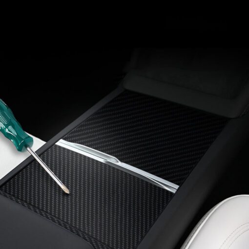 Real Carbon Fiber Center Console Cover for Tesla Model Y Juniper 2025+ - Image 3