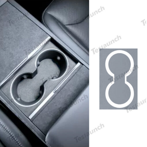 Alcantara Center Console Cup Holder Cover Sticker for Tesla Model Y Juniper 2025+ - Image 7