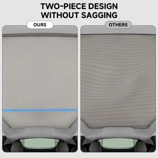 Split Nano Ice Crystal Glass Roof Sunshade for Tesla Model Y Juniper 2025+ - Image 4