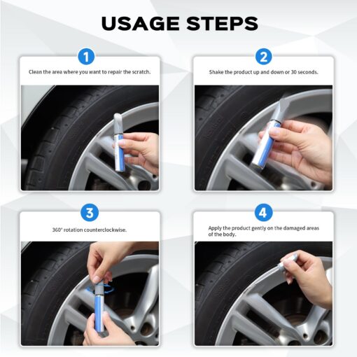 Wheel Rim Touch Up Paint Kit for Tesla Model 3/Y/S/X - DIY Curb Rash Repair with Color-Matched Paint - Image 5