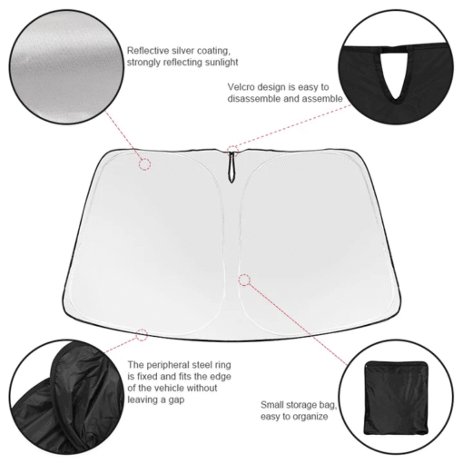 Model 3/Y/S/X Front Windshield Sunshade - Windshield Cover - Image 2