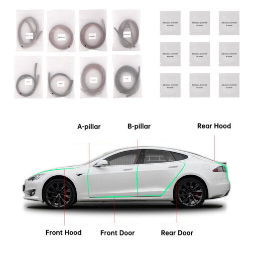 Door Seal Kit Soundproof Wind Noise Reduction Kit For Tesla All Models - Image 7