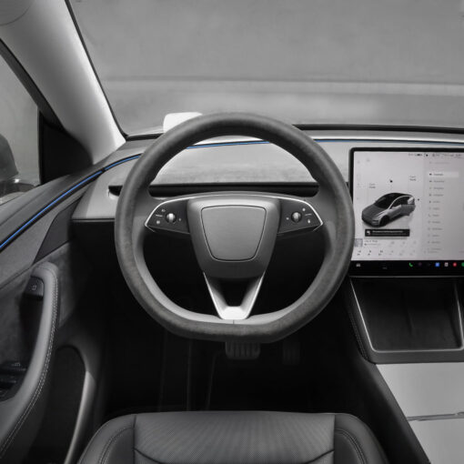 Alcantara Hand Stitch Steering Wheel Cover for Tesla Model 3/Y - Image 4