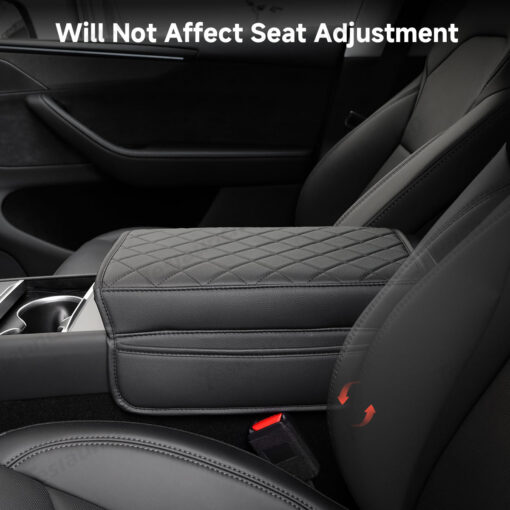 Leather Center Armrest Cover with Side Pockets for Tesla Model Y Juniper 2025+ - Image 6