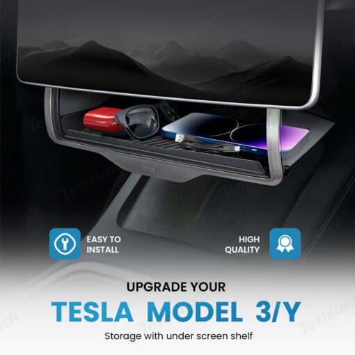 Model 3/Y Hidden Foldable Central Control Screen Lower Storage Box for Tesla - Image 8