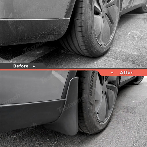 No-Drill Front & Rear Fender Mud Flaps for Tesla Model Y Juniper 2025+（4 PCS） - Image 2