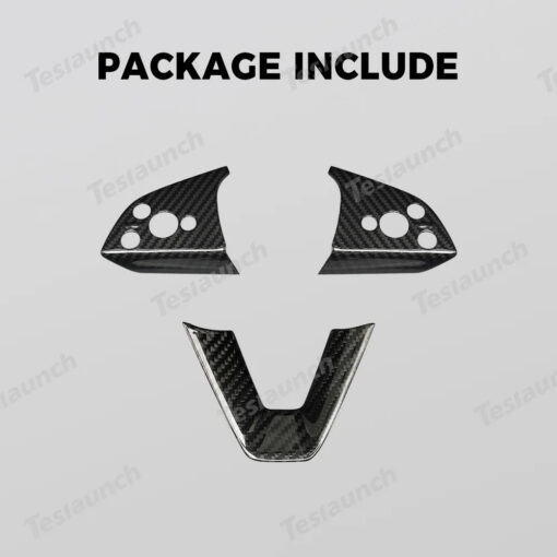 [Real Carbon Fiber] Steering Wheel Trim Cover Kit for Tesla Model Y Juniper 2025+ - Image 11