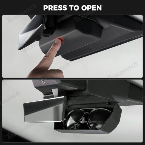 Behind Rearview Mirror Hidden Sunglasses Holder Organizer for Tesla Cybertruck - Image 3