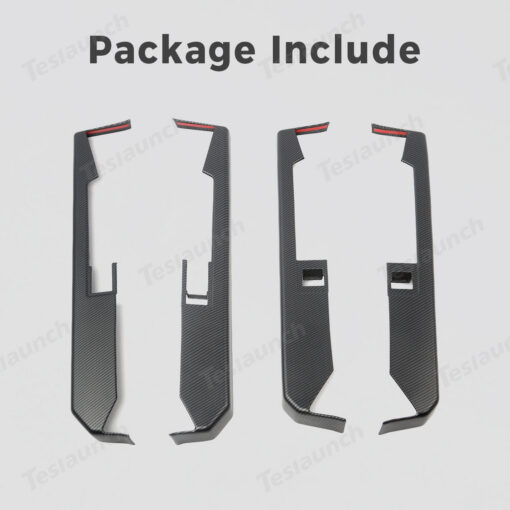 Front & Rear Door Armrest Overlays Covers (Carbon Fiber Pattern ABS) for Cybertruck (4 PCS) - Image 6