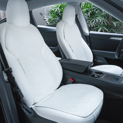 Comfortable and Breathable Cotton and Linen Cushion for Tesla Model 3 and Model Y - Image 3