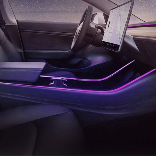 Model 3/Y Interior LED Dashboard + Center Console Light Strip + App Controller for Tesla(2017-2024) - Image 3