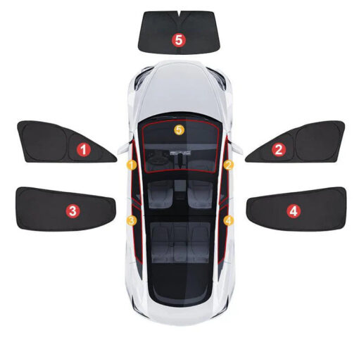 2017-2025 Model 3 Sun Visor for Tesla- Privacy and Thermal Insulated Sunshades Curtains - Image 14